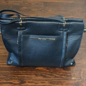 Steve Madden Black Laptop Tote with Gold Hardware